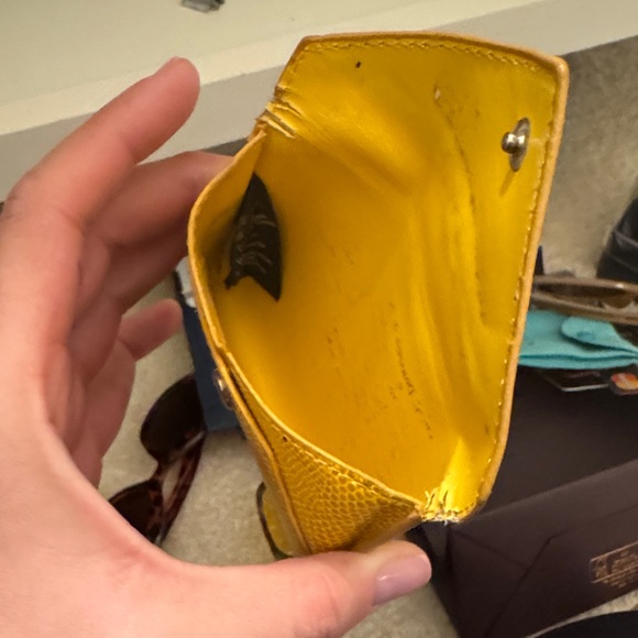 Yellow Snakeskin Card Wallet - Picture 4 of 7